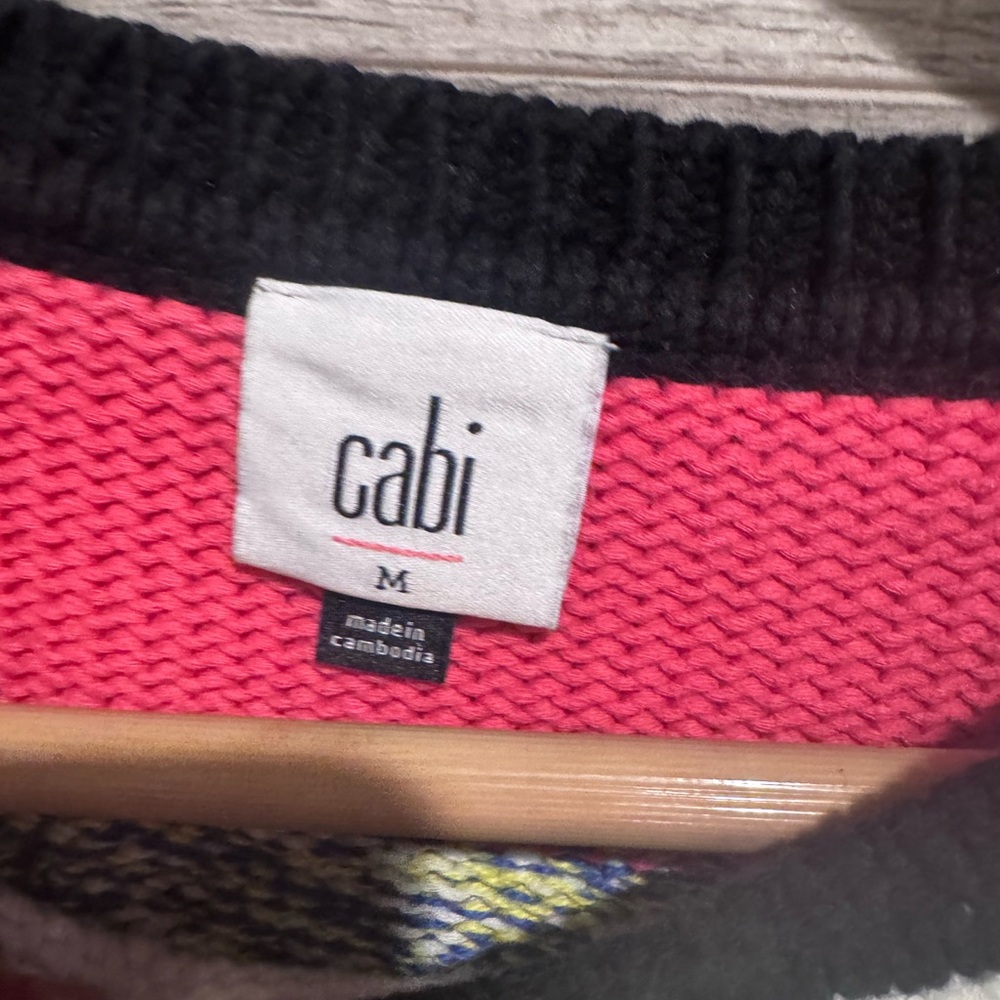CAbi Colorful Stripe Crop Sweater - Picture 5 of 7